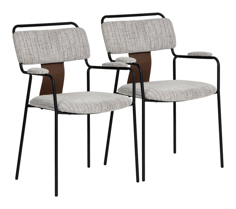 Couva Dining Chair (Set of 2) Gray Tweed