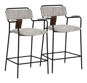 Couva Counter Stool (Set of 2) Gray Tweed