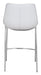 Magnus Counter Stool (Set of 2) White & Silver