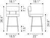 Blanca Counter Stool (Set of 2) Ivory