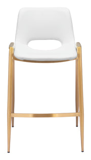 Desi Counter Stool (Set of 2) White & Gold
