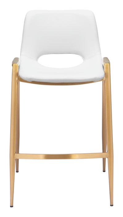 Desi Counter Stool (Set of 2) White & Gold