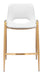Desi Counter Stool (Set of 2) White & Gold