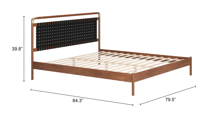 Netz King Bed Black & Walnut
