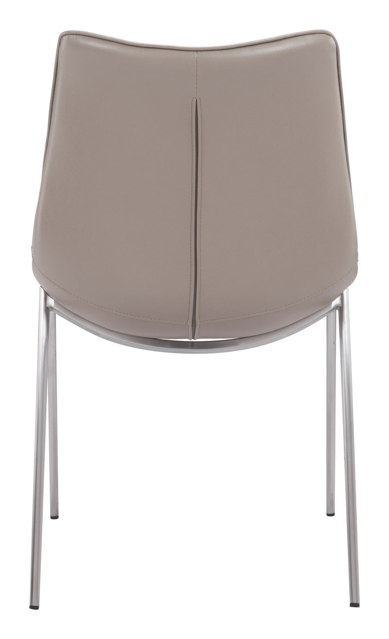 Magnus Dining Chair (Set of 2) Brown & Silver