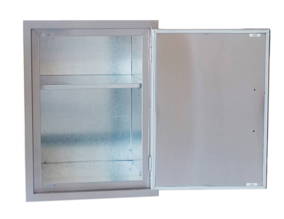 17” x 24” Weather Sealed,Beveled Frame Reversible Swing Dry Storage Pantry (Assembly Required)