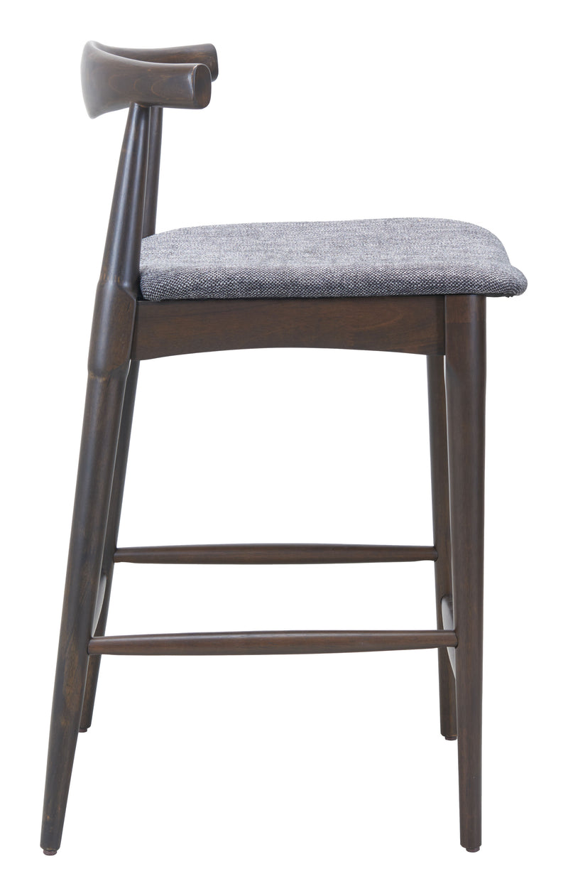 Tuzka Counter Stool (Set of 2) Gray & Espresso