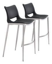 Ace Barstool (Set of 2) Black & Silver