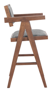 Delhi Counter Stool (Set of 2) Gray & Walnut
