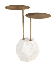 Anten Side Table Brass & White