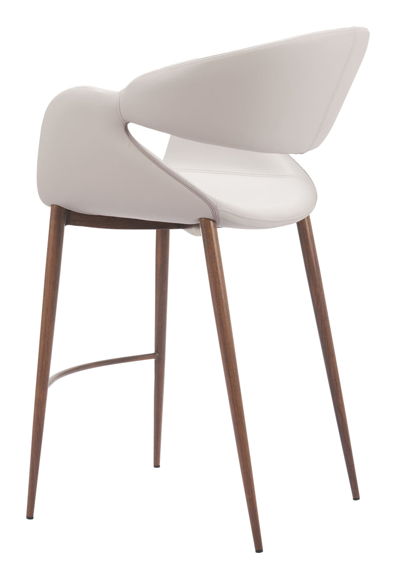 Limay Counter Stool Beige & Walnut