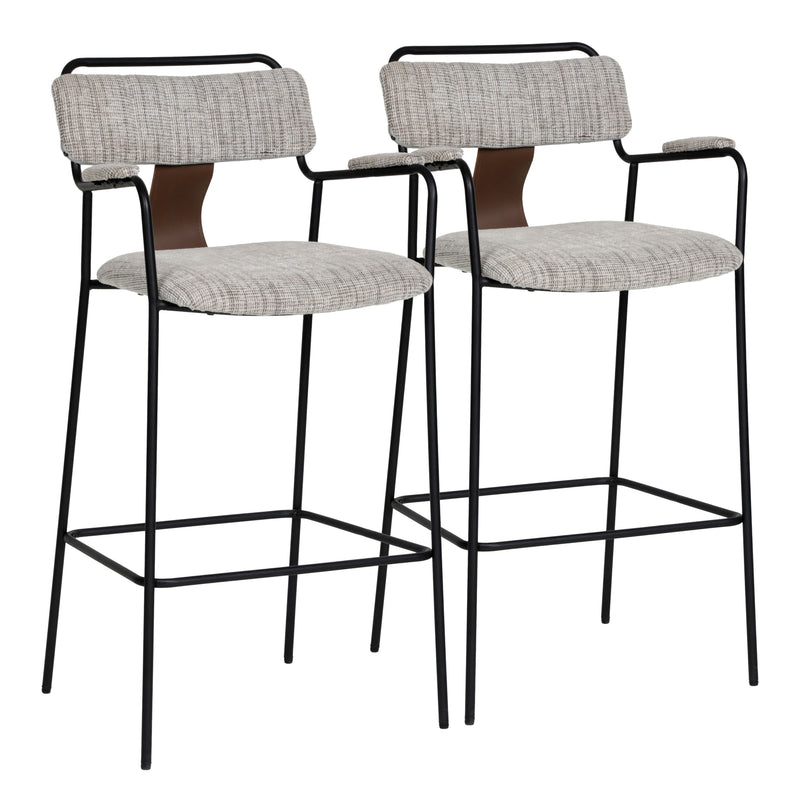 Couva Barstool (Set of 2) Gray Tweed