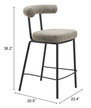 Kede Counter Stool Green Tweed