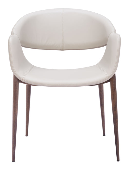 Limay Dining Chair (Set of 2) Beige & Walnut