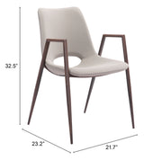 Desi Dining Chair (Set of 2) Beige & Walnut