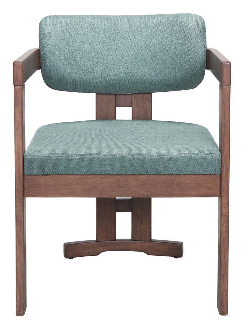 Poly Dining Chair Moss Gray & Walnut