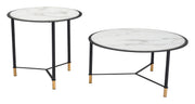 Davis Coffee Table Set (2-Piece) White & Black