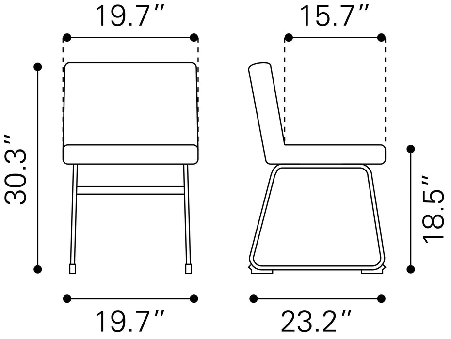 Pago Dining Chair (Set of 2) Gray