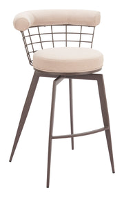 Saku Swivel Barstool Beige & Brown