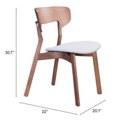Russell Dining Chair (Set of 2) Walnut & Light Gray