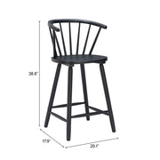 Stenger Counter Stool (Set of 2) Black