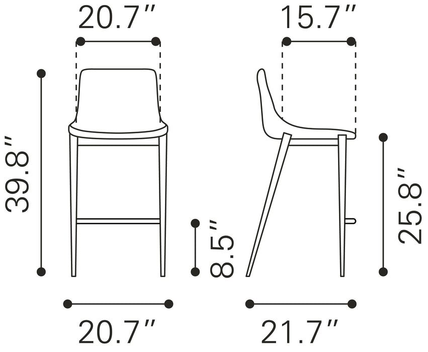 Magnus Counter Stool (Set of 2) Slate Gray & Walnut