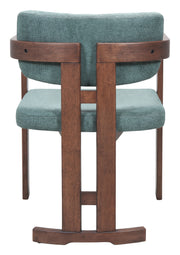 Poly Dining Chair Moss Gray & Walnut