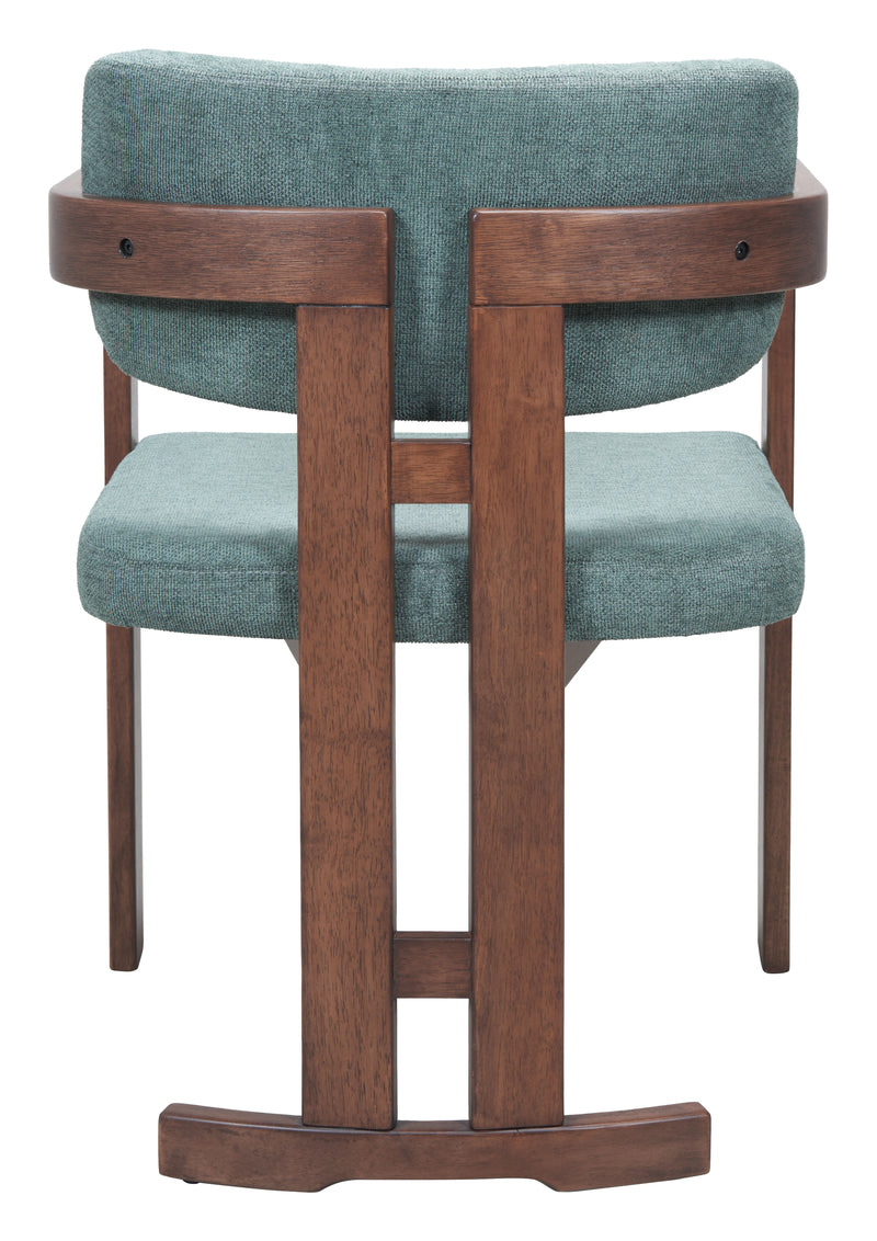 Poly Dining Chair Moss Gray & Walnut