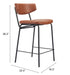Charon Counter Stool (Set of 2) Vintage Brown