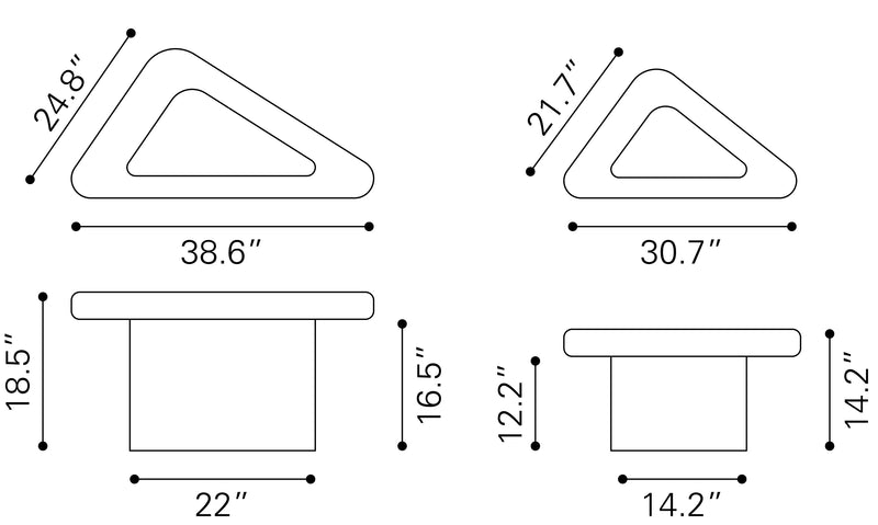 Navidic Coffee Table Set (2-Piece) Whitewashed