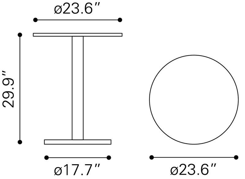 Alto Bistro Table White & Black
