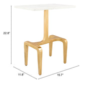 Clement Side Table White & Gold