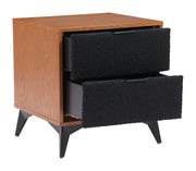 Zarif Nightstand Black & Walnut