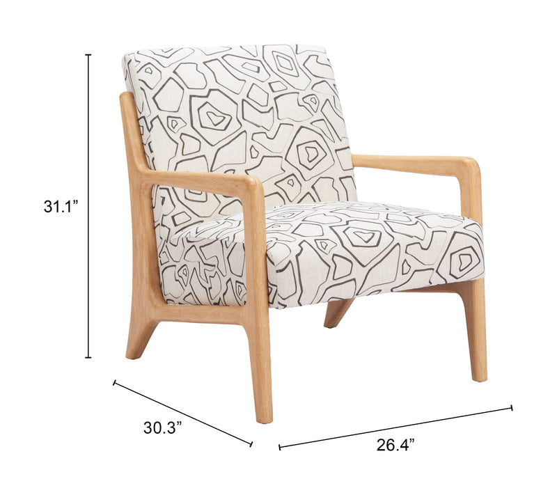 Runa Accent Chair Beige & Natural