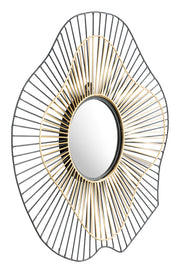 Comet Round Mirror Black & Gold