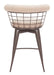 Saku Swivel Counter Stool Beige & Brown