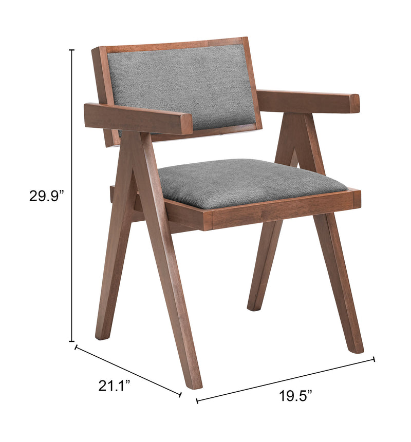 Delhi Dining Chair (Set of 2) Gray & Walnut