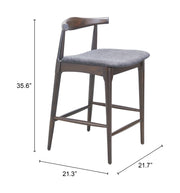 Tuzka Counter Stool (Set of 2) Gray & Espresso