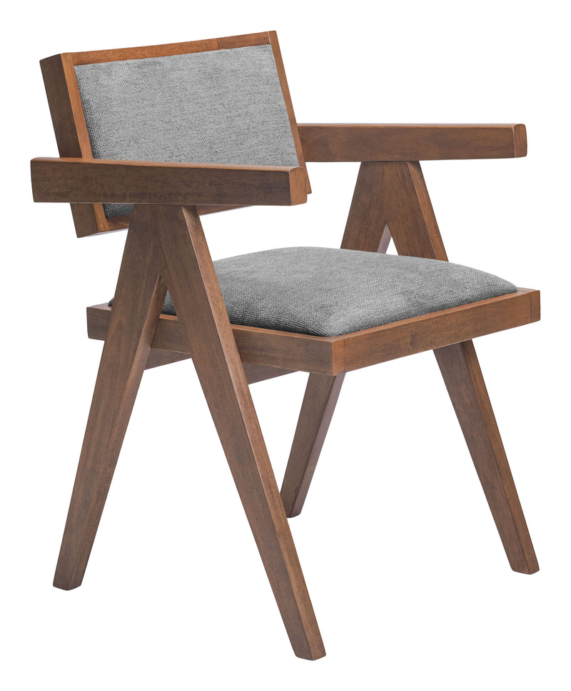 Delhi Dining Chair (Set of 2) Gray & Walnut