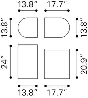 Ormara Side Table Set (2-Piece) White & Black