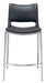 Ace Counter Stool (Set of 2) Black & Silver