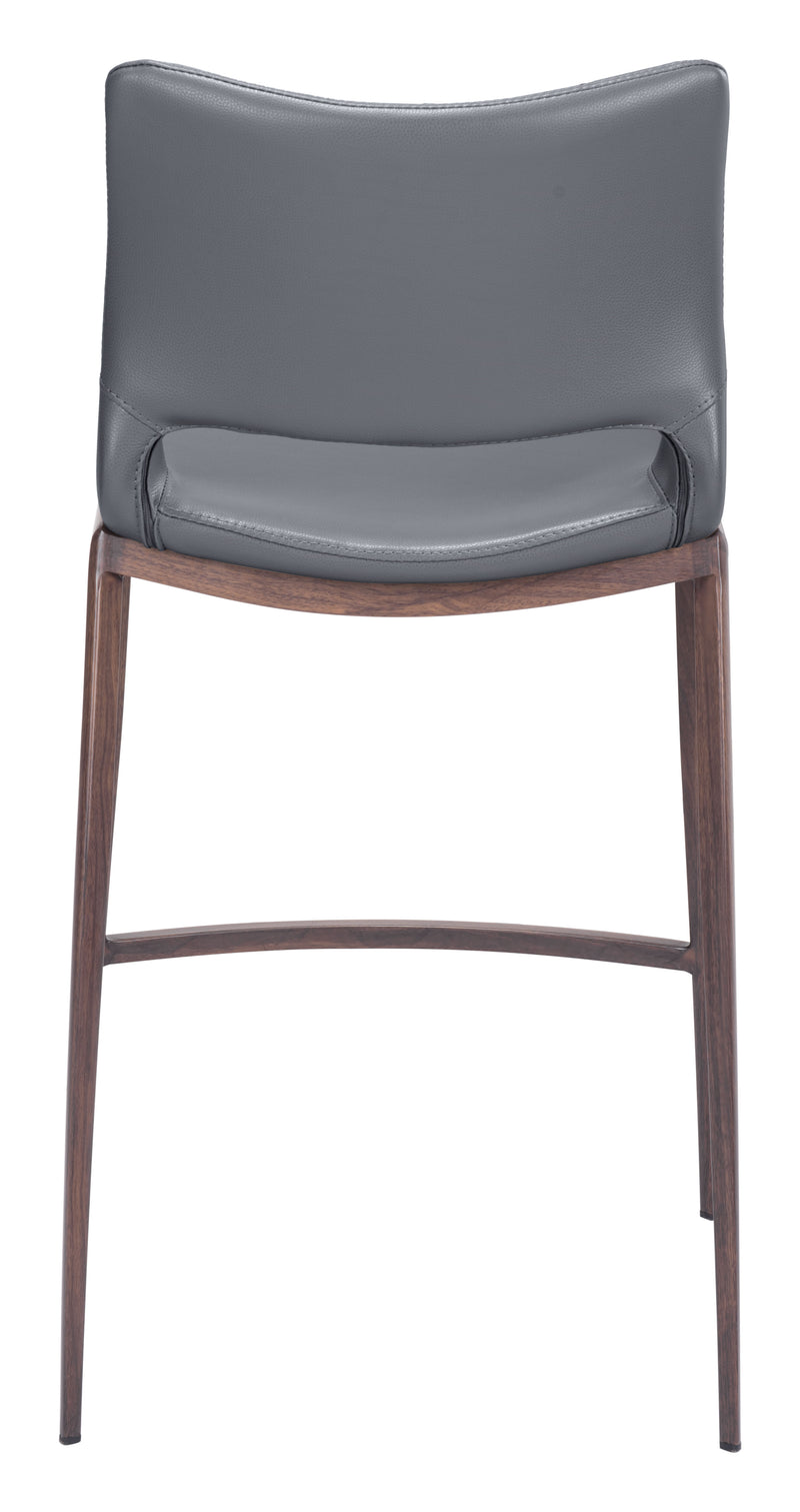 Ace Counter Stool (Set of 2) Dark Gray & Walnut