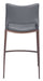 Ace Counter Stool (Set of 2) Dark Gray & Walnut