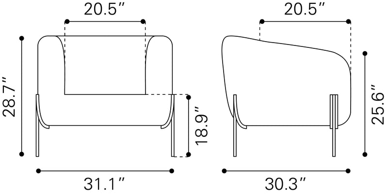 Micaela Armchair Gray