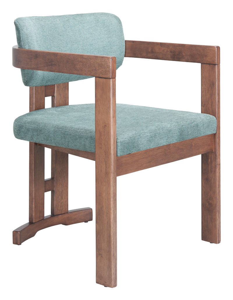 Poly Dining Chair Moss Gray & Walnut