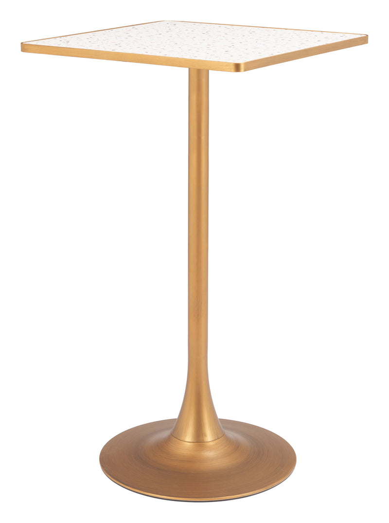 Spot Bar Table Beige & Gold