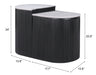 Ormara Side Table Set (2-Piece) White & Black