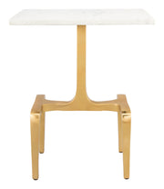 Clement Side Table White & Gold