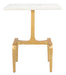 Clement Side Table White & Gold