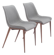 Magnus Dining Chair (Set of 2) Slate Gray & Walnut